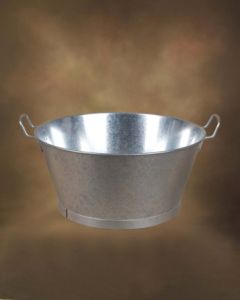 Barreño agua redondo con asas 12" metal galvanizado manuel soler 01110012