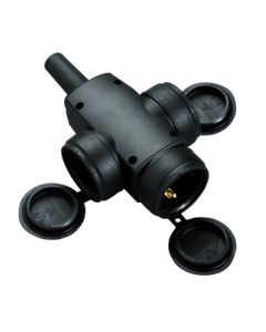 Base aerea electricidad tapa triple tt ip44 fenoplastica negro goma