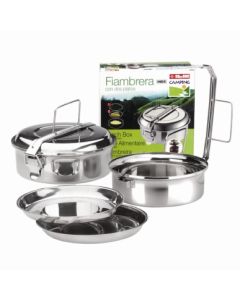 Fiambrera alimentos 2 platos 16 cm inox ibili
