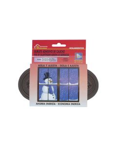 Burlete puerta/ventana adhesivo perfil en "e" 9mmx06mt caucho marron burcasa 107200