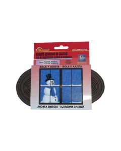 Burlete puerta/ventana adhesivo perfil en "p" 9mmx06mt caucho marron burcasa 107180