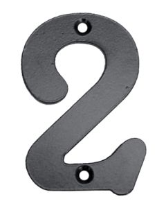 Numero señalizacion atornillar "2" 100mm forjado negro imex el zorro