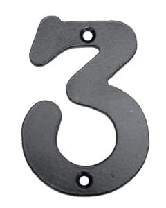 Numero señalizacion atornillar "3" 100mm forjado negro imex el zorro