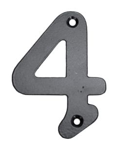 Numero señalizacion atornillar "4" 100mm forjado negro imex el zorro