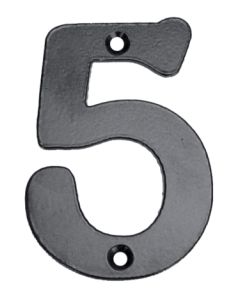 Numero señalizacion atornillar "5" 100mm forjado negro imex el zorro