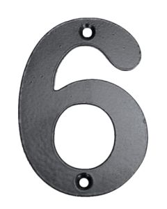 Numero señalizacion atornillar "6" 100mm forjado negro imex el zorro