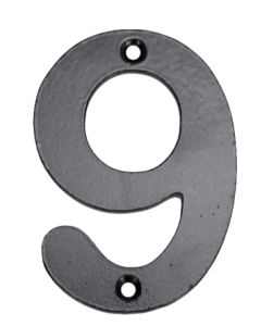 Numero señalizacion atornillar "9" 100mm forjado negro imex el zorro