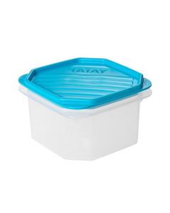 Hermetico alimentos cuadrado 0,6lt plastico azul tatay 16010