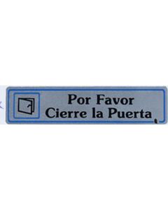 Placa señalizacion autoadhesiva por favor cierre la puerta 175x040mm aluminio pl 51433