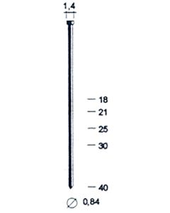 Punta clavadora neumatica cabeza brads 0,8 mm 10000pz 0,8x25 mm 8724 clavex