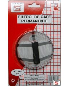 Filtro cafe permanente nylon n.4 tecnhogar 00777