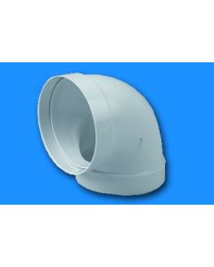 Codo extraccion aire tubo redondo ignifugo y autoextinguible 90ºx100mm termoplastico blanco sist 100 tubpla 670