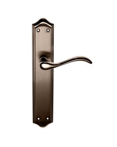 Manivela puerta 05051 placa larga laton cuero 505 micel