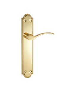 Manivela puerta 777 placa larga laton laton pulido 777 micel