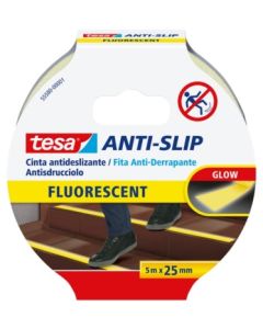 Cinta antideslizante adhesivo 25mmx05mt me amarillo fluorescente tesa tape 55580-00001-11