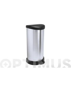 Cubo basura con pedal cubeta extraible 40lt 31x35x70cm plastico metalizado one t