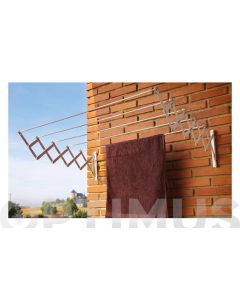 Tendedero pared 5 barras extensible 080cm acero epoxi blanco acordeon cuncial