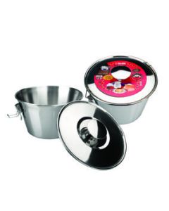 Flanero reposteria liso con tapa 18cm acero inox ibili