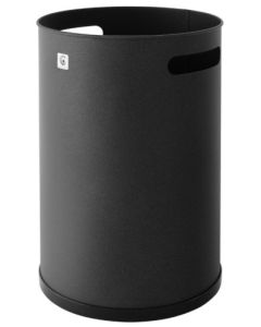 Papelera residuos 32x21cm metal negra cilindro