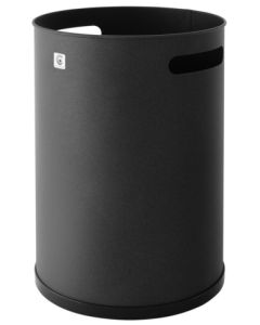Papelera residuos 37x25cm negra metal cilindro