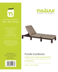 Funda proteccion tumbona 175x76x79cm pvc verde natuur nt68472