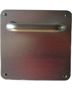 Manivela puerta uc4w placa cuadrada 17x17cm forma u 1mm 4 avellanados inox 304 inox uc4w ocariz