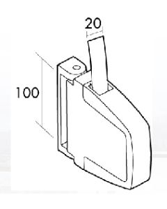 Recogedor persiana 06-015-001 sobreponer 22mm plastico blanco/pintas gaviota