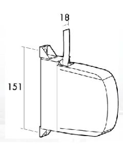 Recogedor persiana 06-012-003 sobreponer mini 18mm plastico gris/gris gaviota