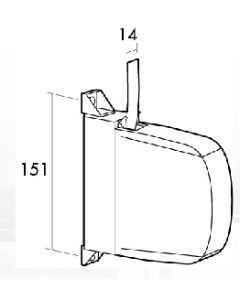 Recogedor persiana 06-011-021 sobreponer mini 14mm plastico blanco/pintas gaviota