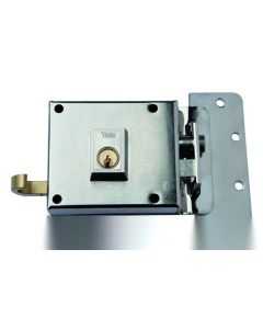 Cerradura sobreponer picaporte y palanca derecha 120x60mm hierro niquelado 612dhn yale 612dhn