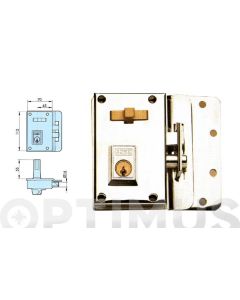 Cerradura sobreponer picaporte y palanca derecha 70x45mm niquel 10dhn yale 10dhn