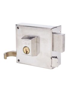 Cerradura sobreponer picaporte y palanca derecha 80x48mm hierro niquelado 12580dhn yale 12580dhn