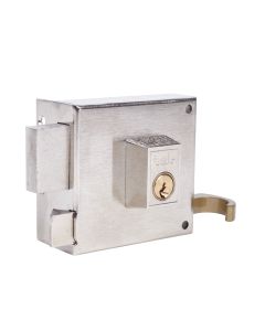 Cerradura sobreponer picaporte y palanca izquierda 80x48mm hierro niquelado 12580ihn yale 12580ihn