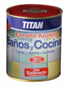 Esmalte sintetico satinado azulejos cocinas y baños 750 ml blanco titan   70743