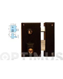 Cerradura sobreponer picaporte y palanca derecha accionable mediante manivela 60x35mm hierro niquelado 56b60dhn yale 56b60dhn