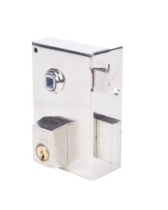 Cerradura sobreponer picaporte y palanca derecha accionable mediante manivela 70x40mm hierro niquelado 56b70dhn yale 56b70dhn