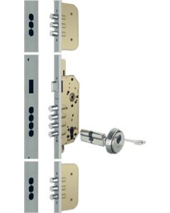 Cerradura seguridad madera embutir 3 puntos 50mm perfil u laton ocariz 1049r2050cl