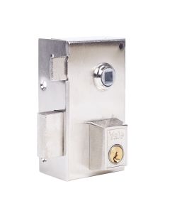 Cerradura sobreponer picaporte y palanca izquierda accionable mediante manivela 60x35mm hierro niquelado 56b60ihn yale 56b60ihn