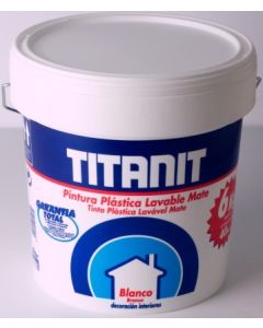 Pintura plastica mate interior 4 lt blanco titanit titan 029190004   71169