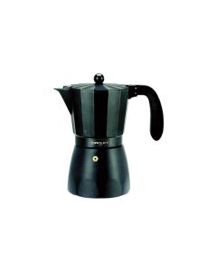 Cafetera italiana 12tz me aluminio negro oroley
