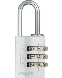Candado seguridad combinacion programable 20mm plata abus 145/20plata