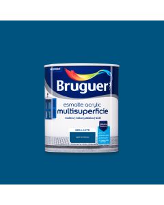 Esmalte acrilico brillante interior, exterior sin olor 750 ml azul luminoso brug