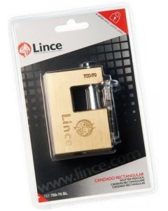 Candado seguridad arco rectangular 70mm laton laton lince 70070