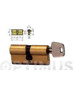 Cilindro leva larga centrado para cerradura 1501 y 1512 30x30mm laton c30-30 mcm c:30-30