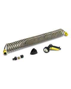 Manguera riego espiral con accesorios 10mt poliuretano gris kärcher 2645-1780 75106