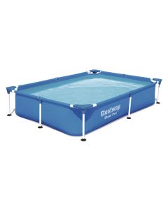 Piscina pared pvc infantil rectangular 1200lt con marco 221x150x43cm pvc azul splash fp bestway 75158
