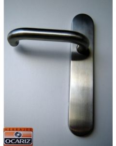 Manivela puerta upl placa larga forma u 226x42mm inox 304 inox upl ocariz