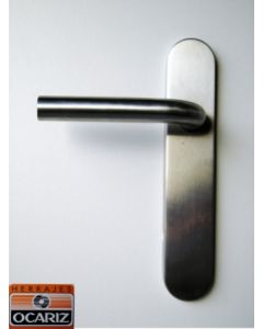 Manivela puerta lpl placa larga forma l 226x42mm inox 304 inox lpl ocariz