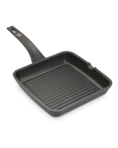 Grill cocina plancha rayas con mango 28x28cm aluminio fundido naranja bra a271428