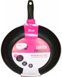 Sarten cocina antiadherente teflon 26cm aluminio forjado vivahogar vh77095